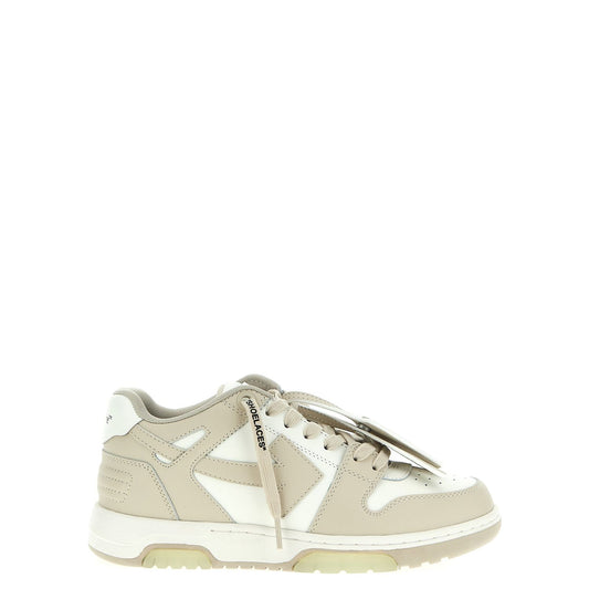 Off-White Beige Calfskin Low Top Sneakers