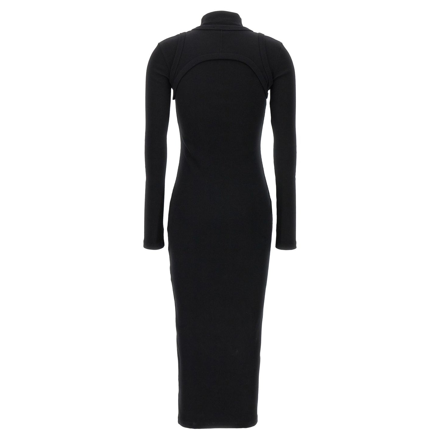 Off-White Black Cotton Midi Dress