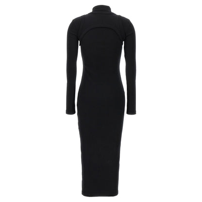 Off-White Black Cotton Midi Dress