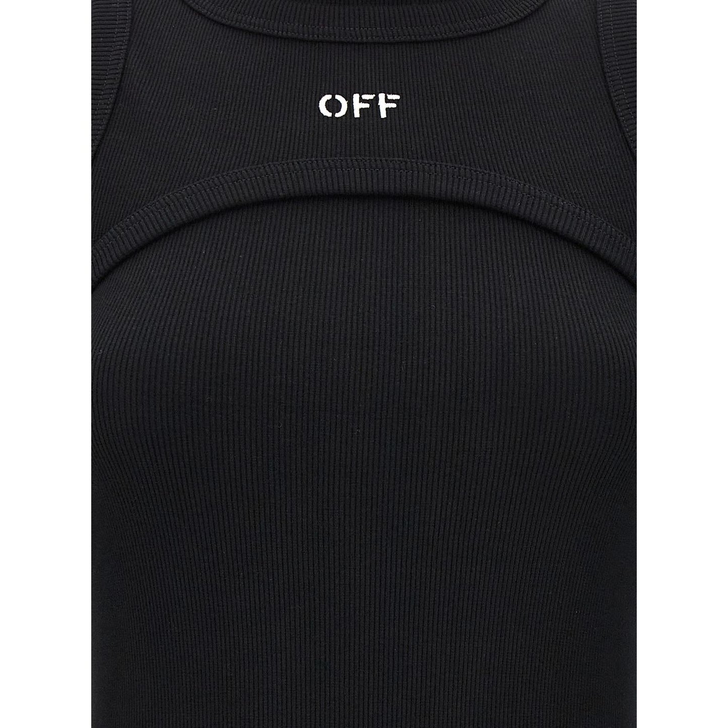 Off-White Black Cotton Midi Dress