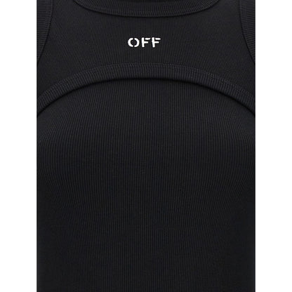 Off-White Black Cotton Midi Dress