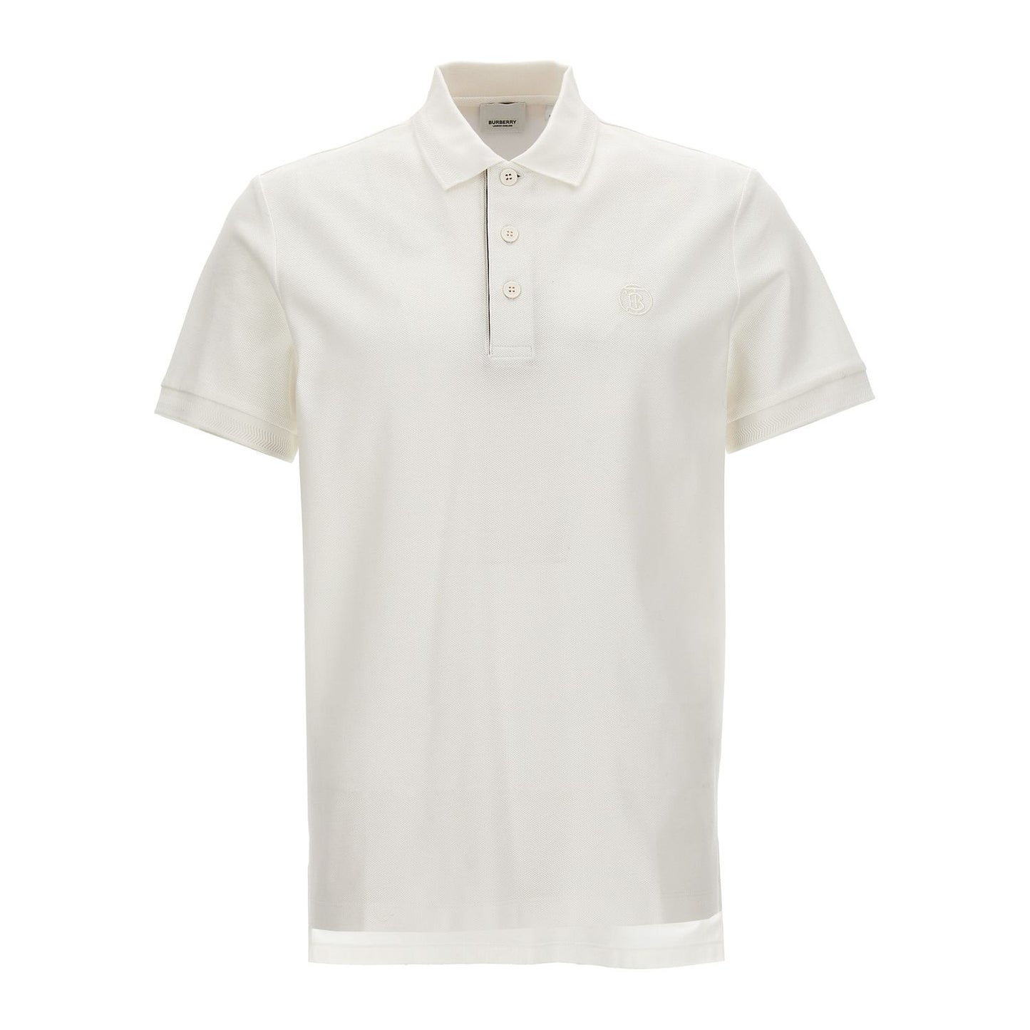 Burberry White Cotton Polo Shirt