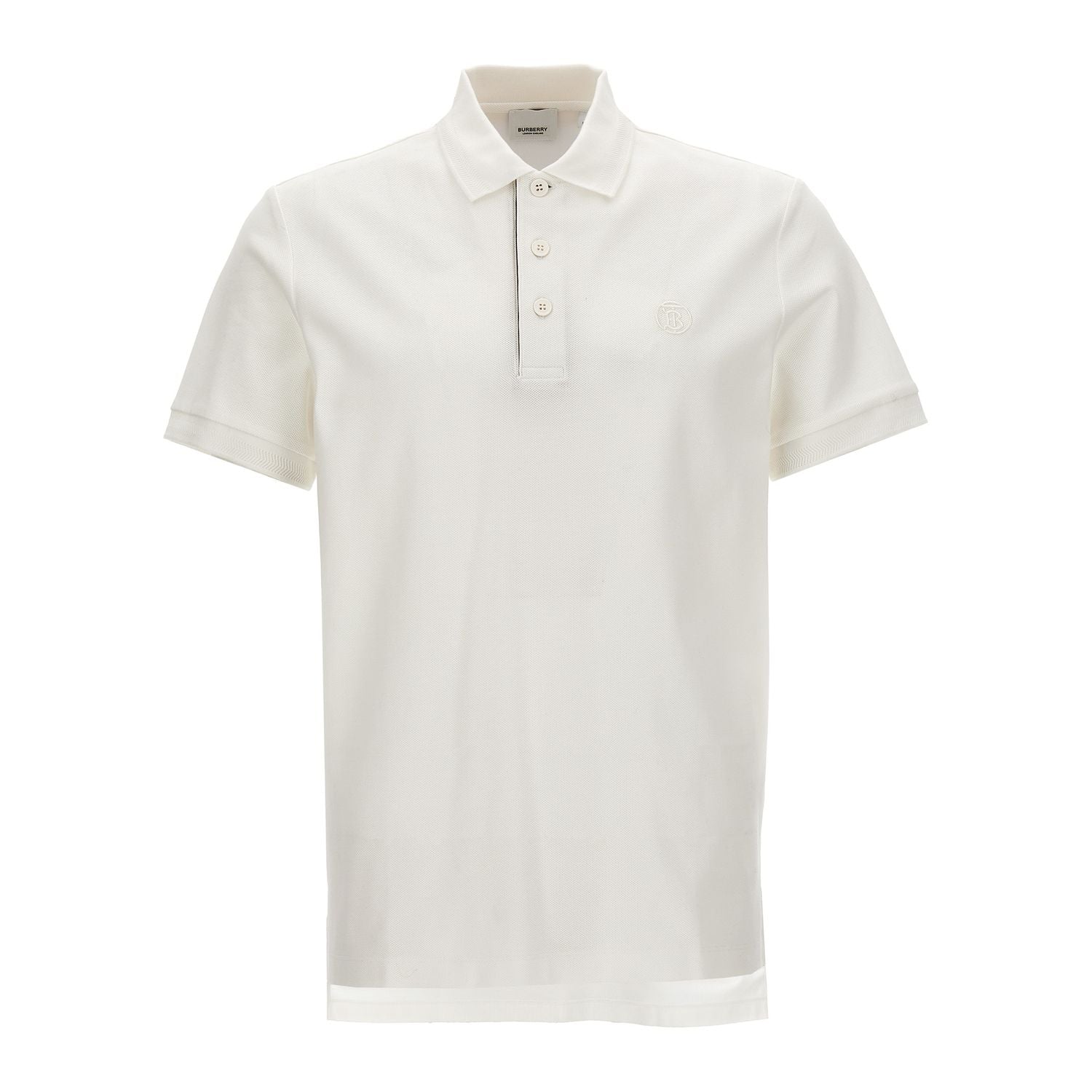 Burberry White Cotton Polo Shirt