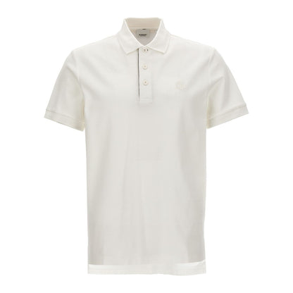 Burberry White Cotton Polo Shirt
