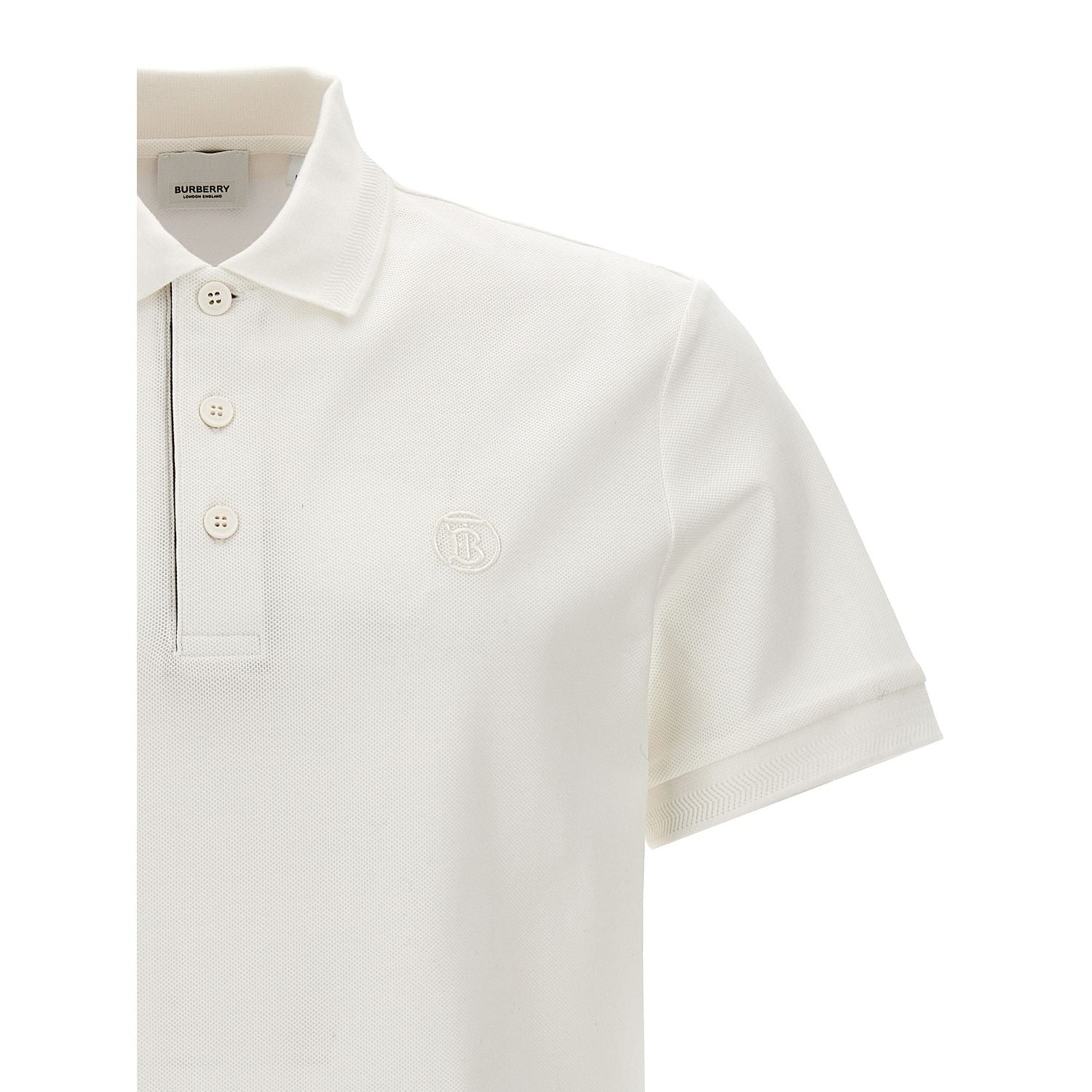 Burberry White Cotton Polo Shirt