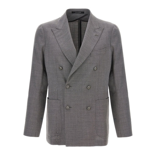 Tagliatore Gray Virgin Wool Blazer