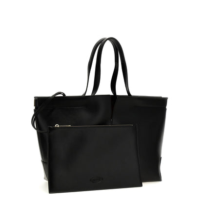 Tod's Black Calfskin Tote Bag