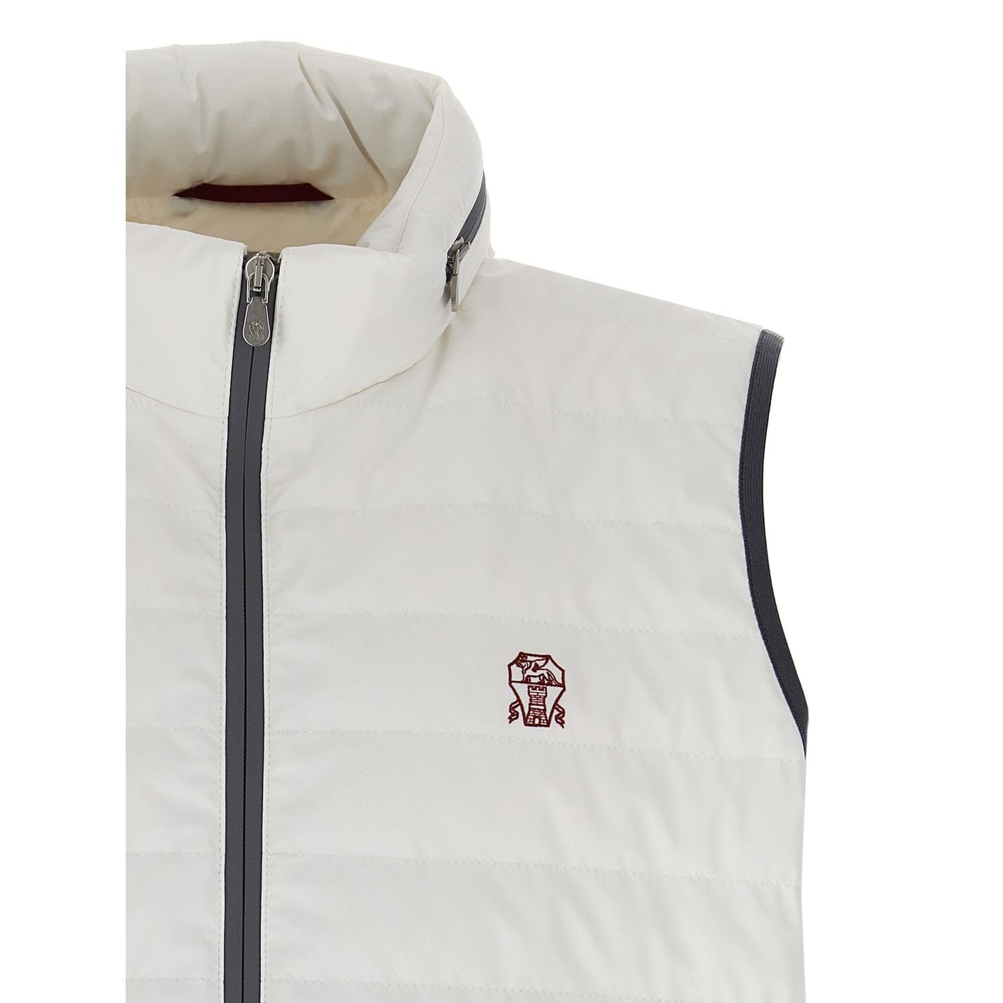 Brunello Cucinelli White Polyamide Sleeveless Jacket
