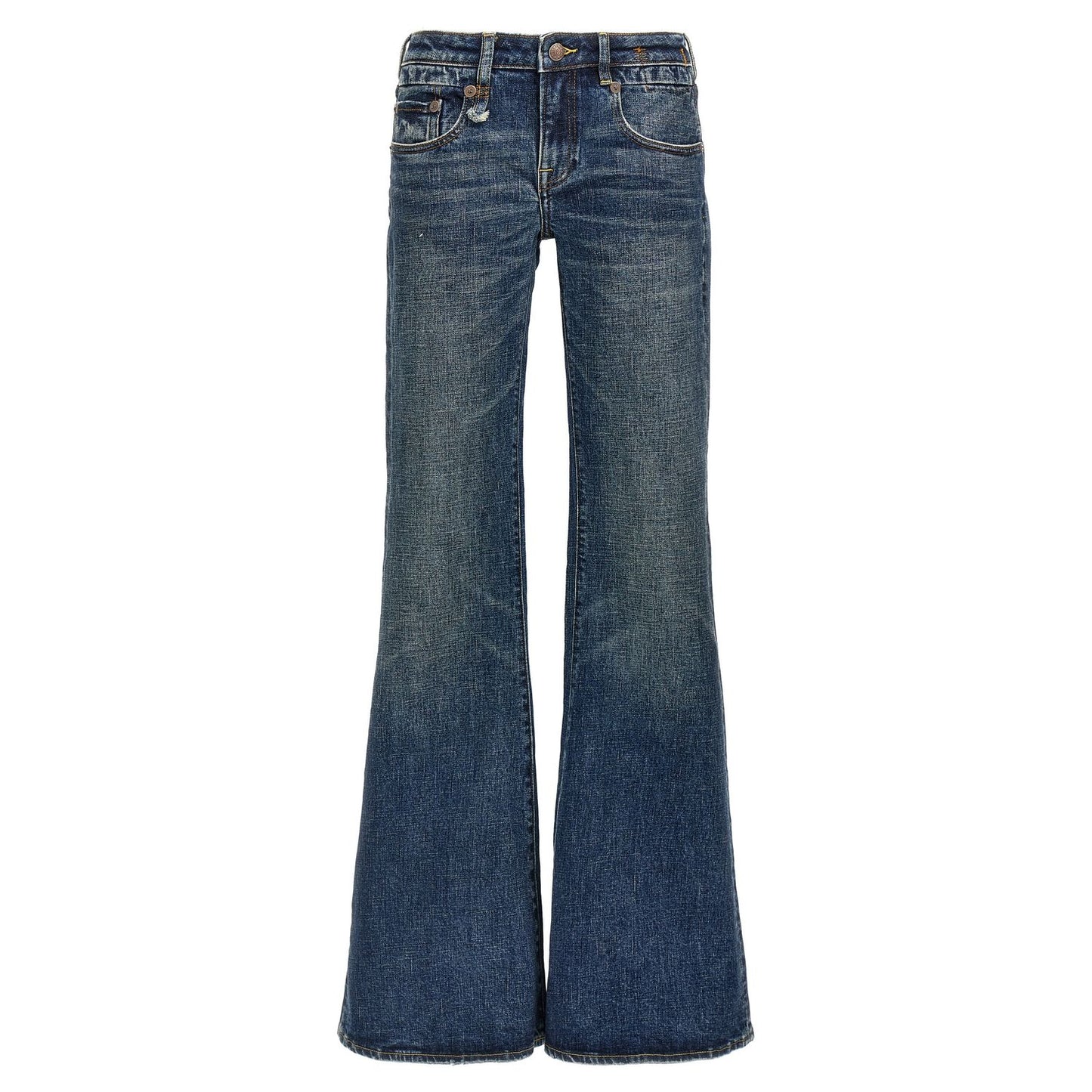 R13 Blue Cotton Flared Jeans