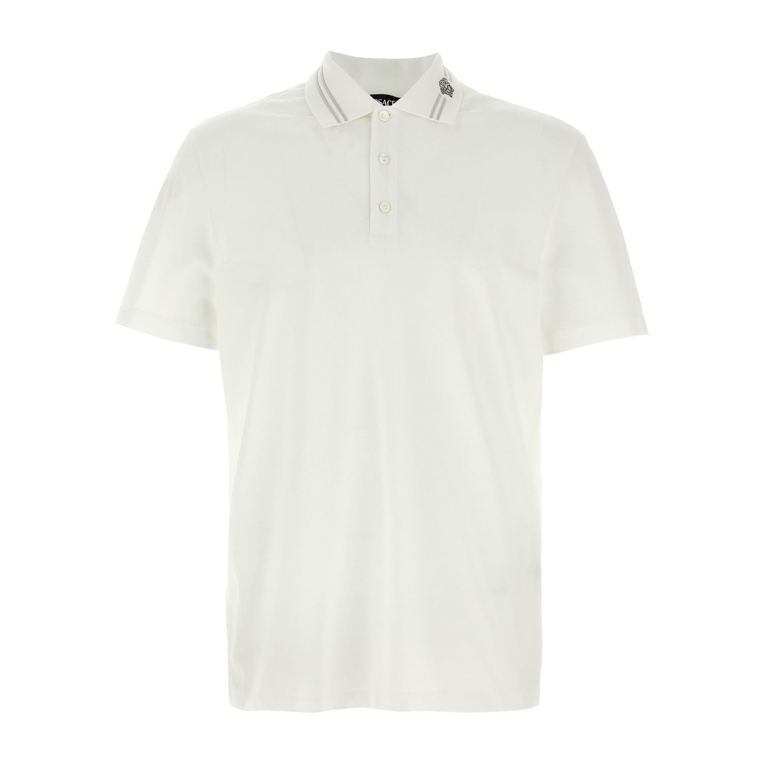 Versace White Cotton Polo Shirt