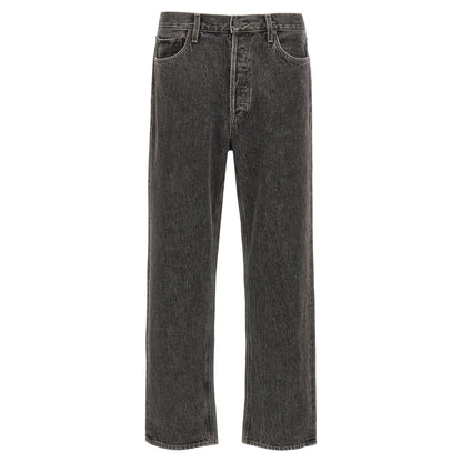 Agolde Gray Cotton Straight-Leg Jeans