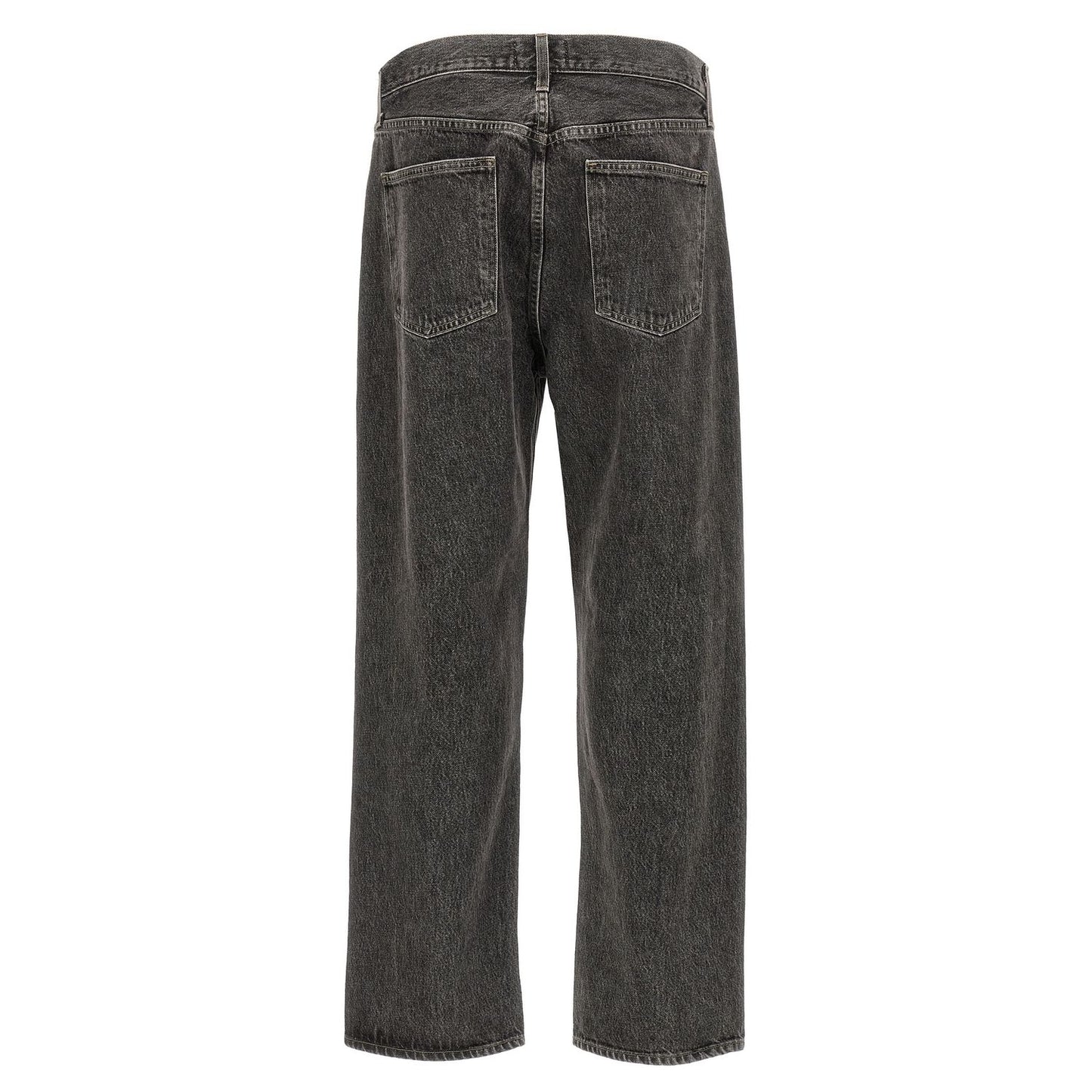 Agolde Gray Cotton Straight-Leg Jeans