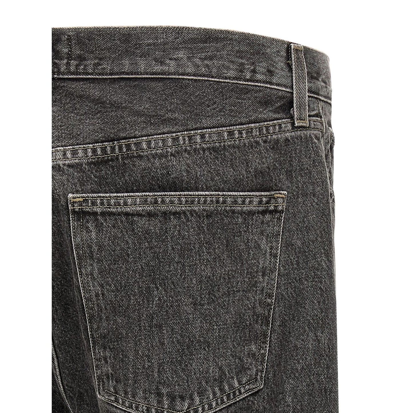 Agolde Gray Cotton Straight-Leg Jeans