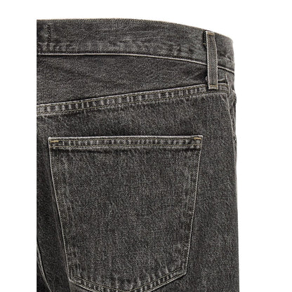 Agolde Gray Cotton Straight-Leg Jeans