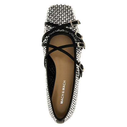 MACH & MACH Black Polyamide Ballet Flats