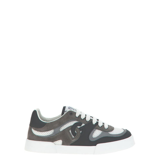 Dolce & Gabbana Gray Calfskin Athletic Sneakers