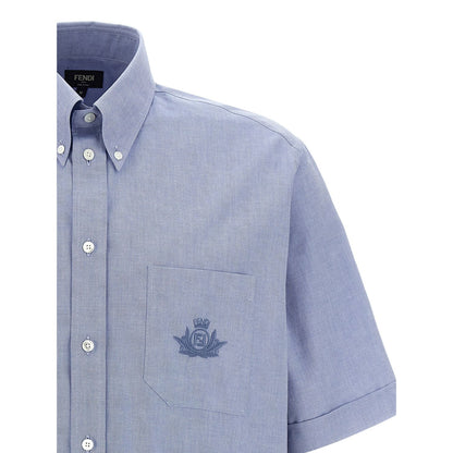 Fendi Blue Cotton Blouse