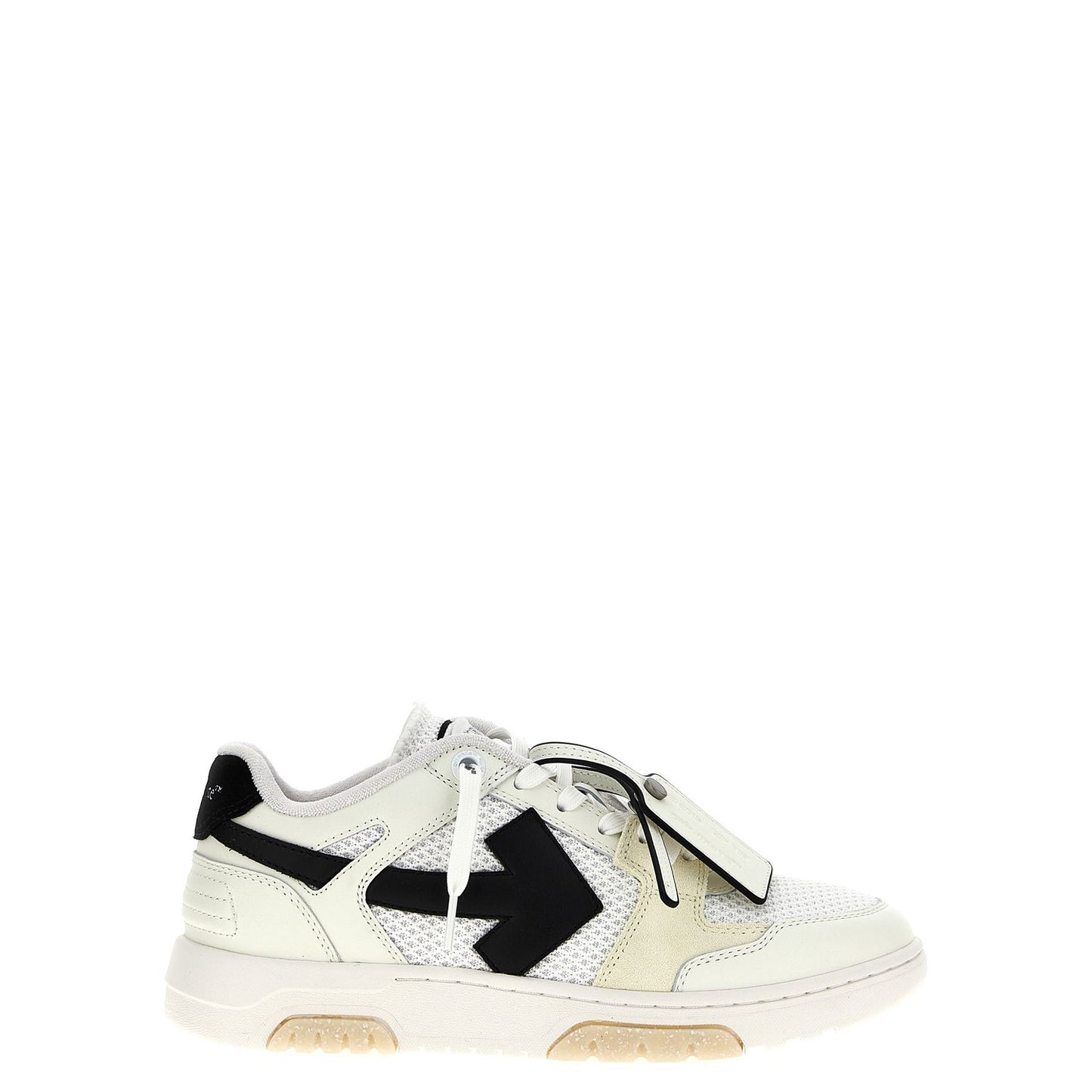 Off-White Bicolor Bovine Leather Athletic Sneakers