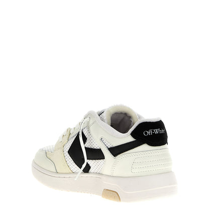 Off-White Bicolor Bovine Leather Athletic Sneakers