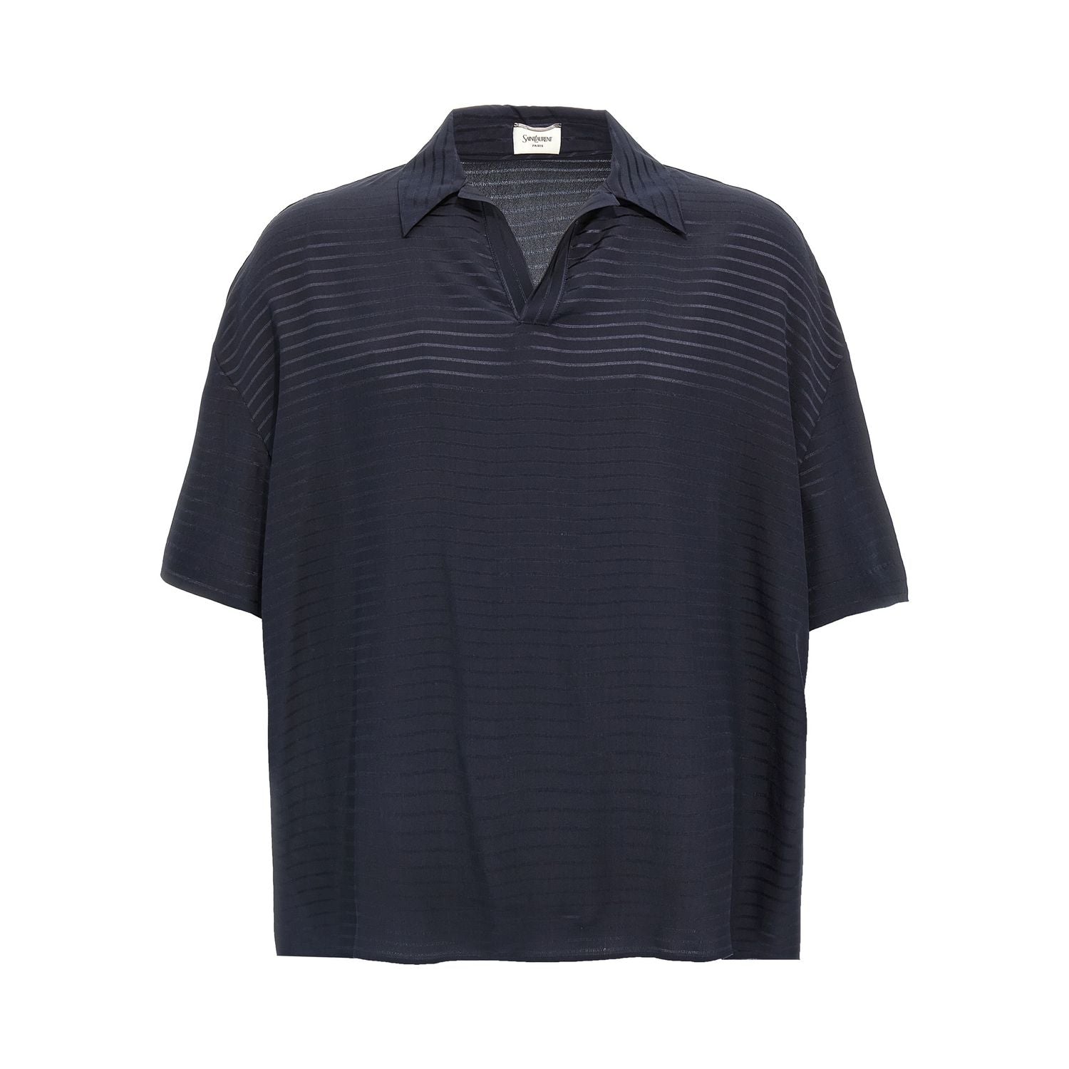 Saint Laurent Blue Silk Polo Shirt
