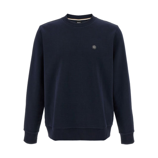 Hugo Boss Blue Cotton Sweatshirt
