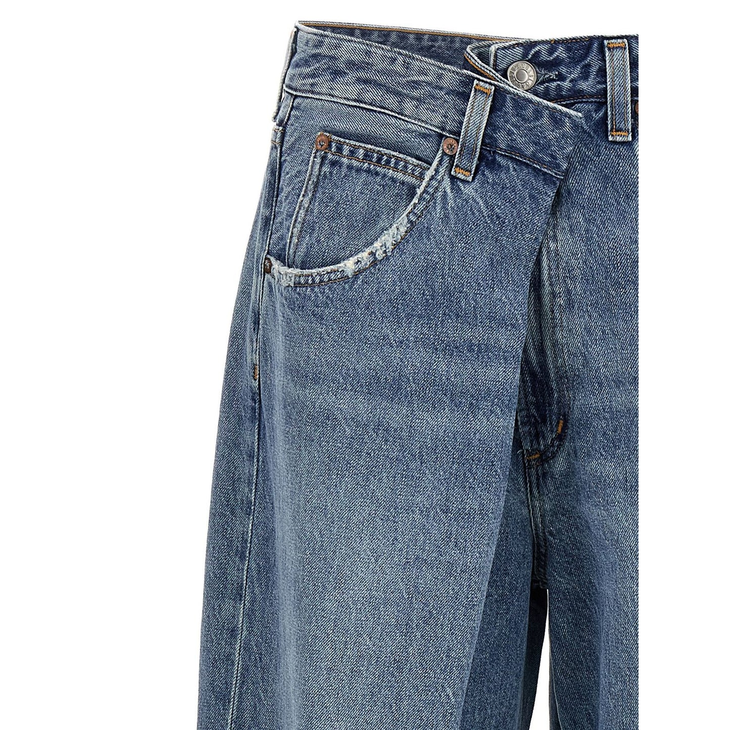 Agolde Blue Cotton Relaxed Fit Jeans
