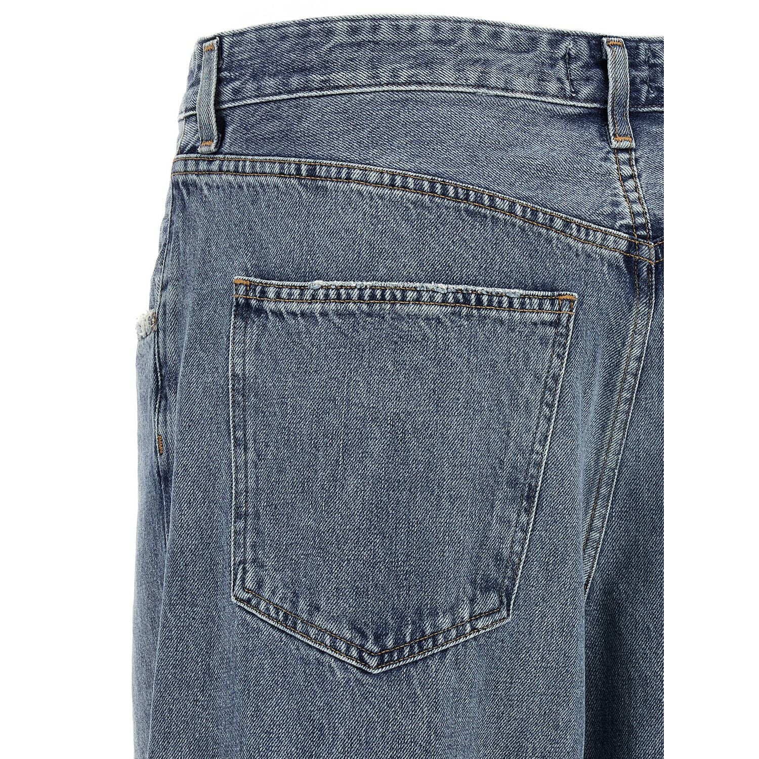 Agolde Blue Cotton Relaxed Fit Jeans