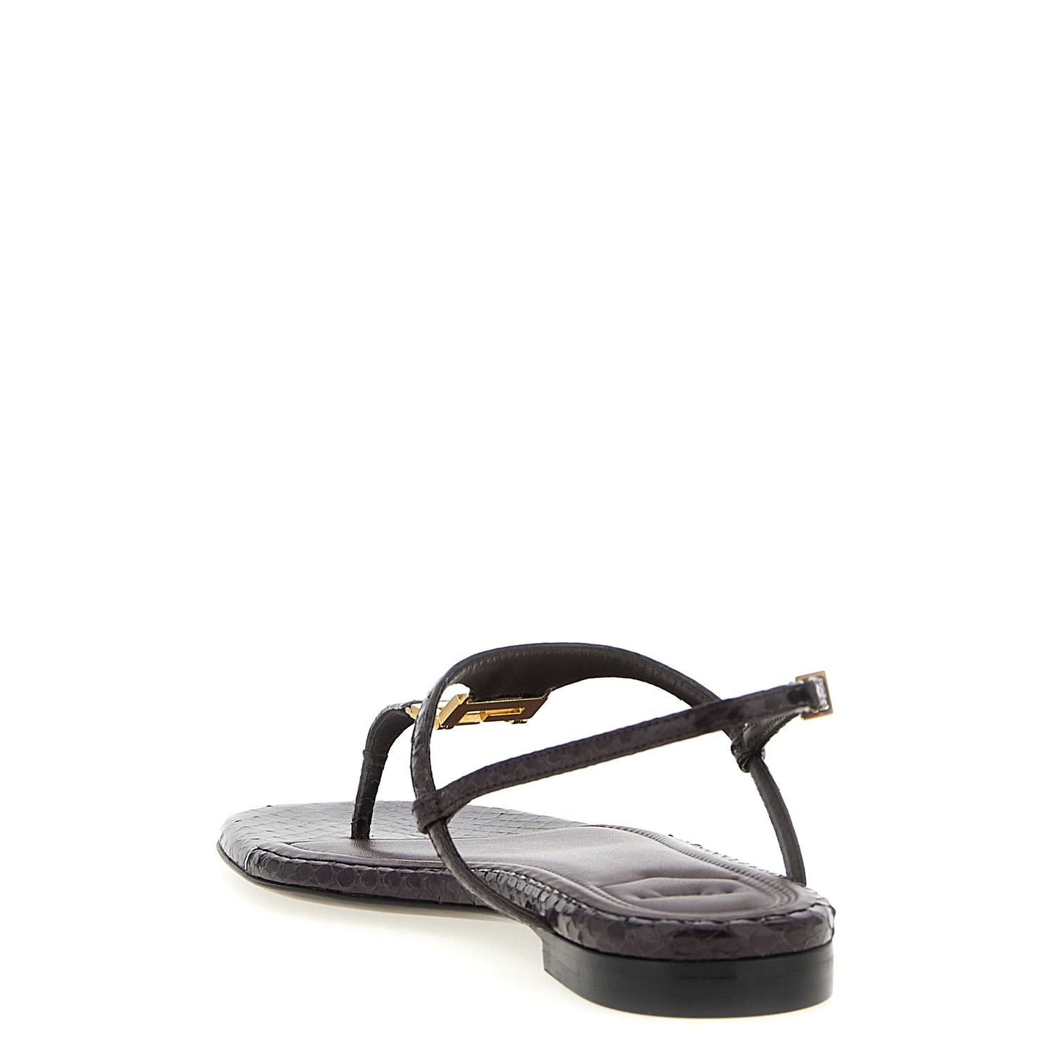 Fendi Purple Elastane Flat Sandals