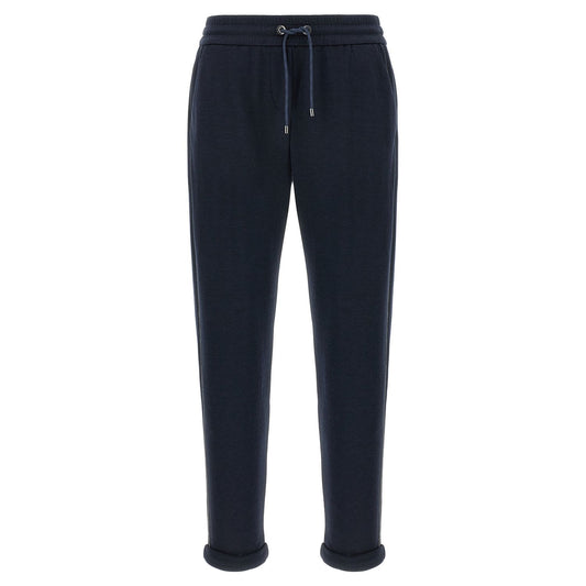 Brunello Cucinelli Blue Cotton Joggers (Workout Pants)