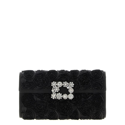 Roger Vivier Black Viscose Clutch Bag