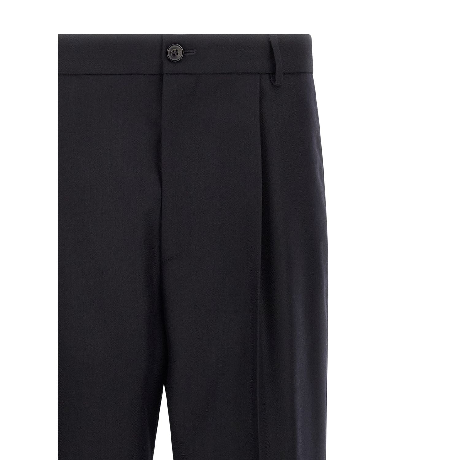 Dries Van Noten Blue Wool Dress Pants