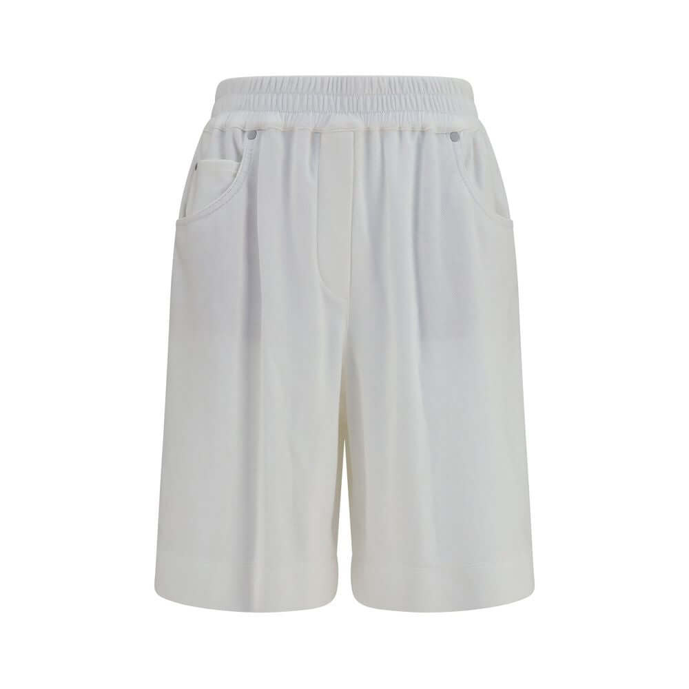 Brunello Cucinelli White Cotton Bermuda Shorts