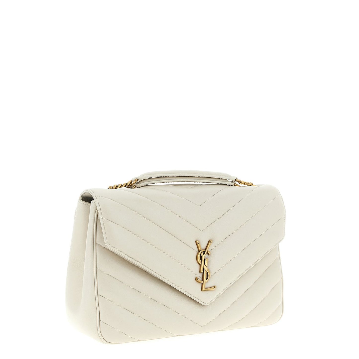 Saint Laurent Beige Lamb Leather Shoulder Bag