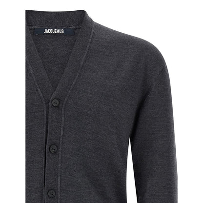 Jacquemus Gray Merino Wool Cardigan