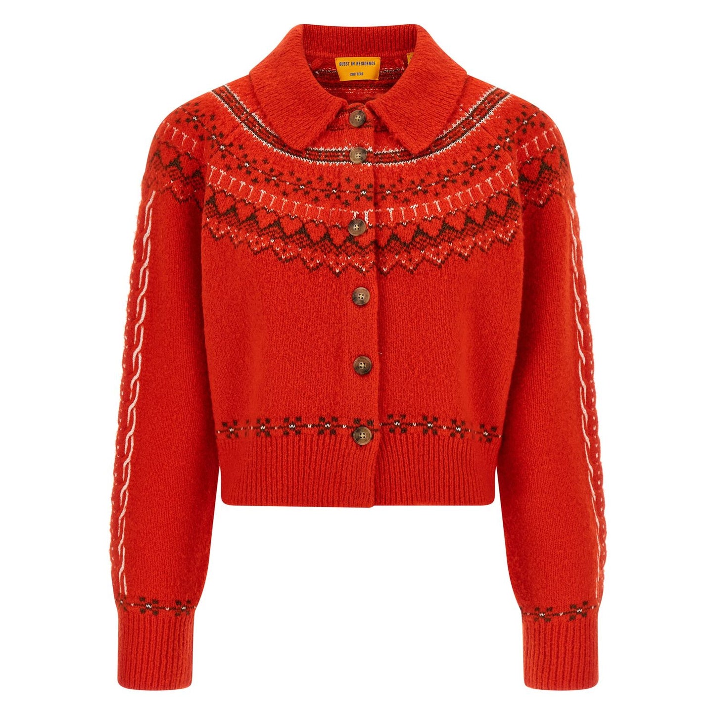 Guest in Residence Red Wool Cardigan