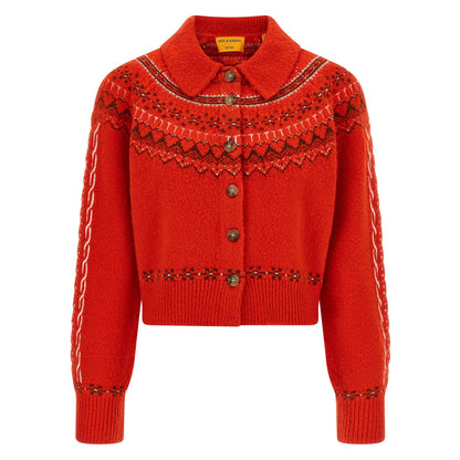 Guest in Residence Red Wool Cardigan