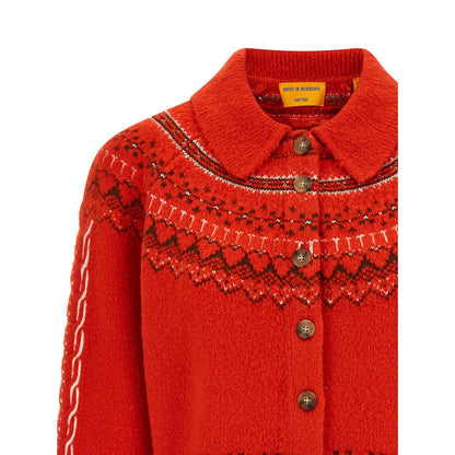 Guest in Residence Red Wool Cardigan