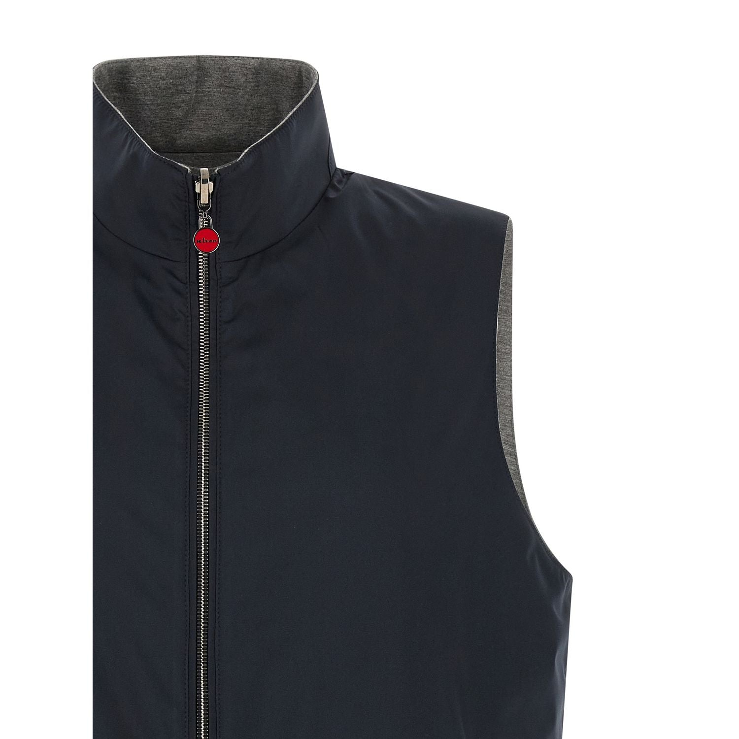 Kiton Blue Cotton Sleeveless Jacket
