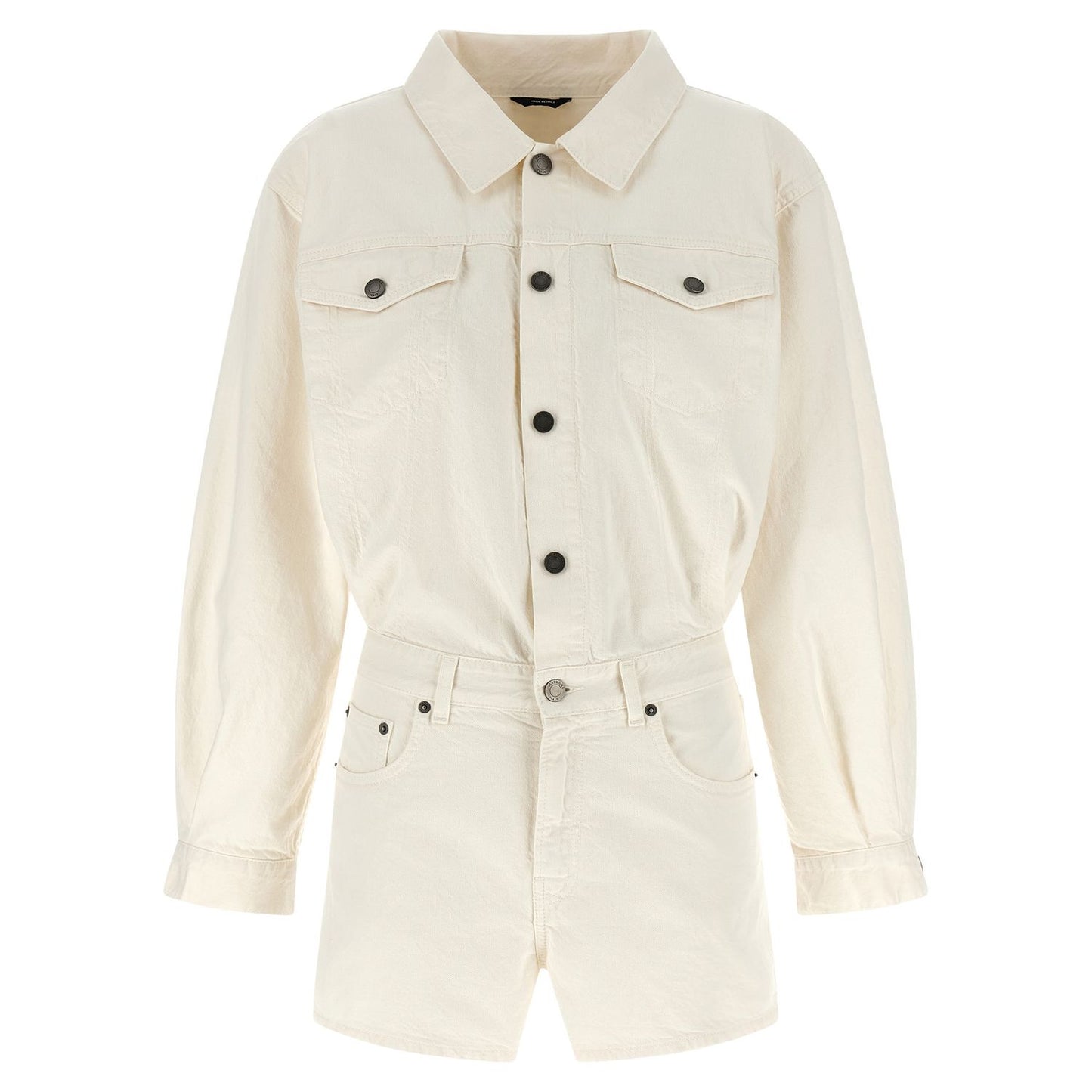 Haikure White Cotton Rompers
