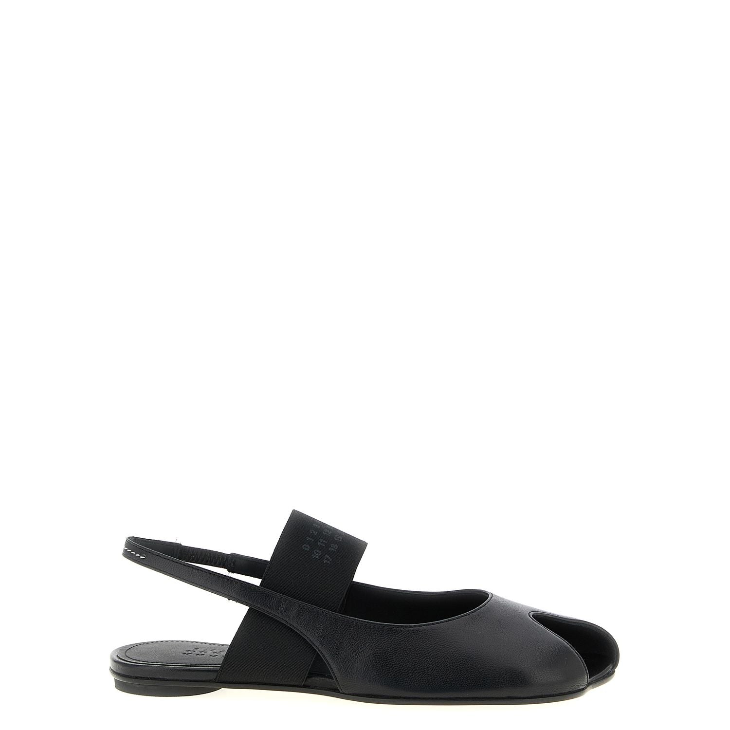 MM6 Maison Margiela Black Lamb Leather Flat Sandals