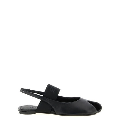 MM6 Maison Margiela Black Lamb Leather Flat Sandals