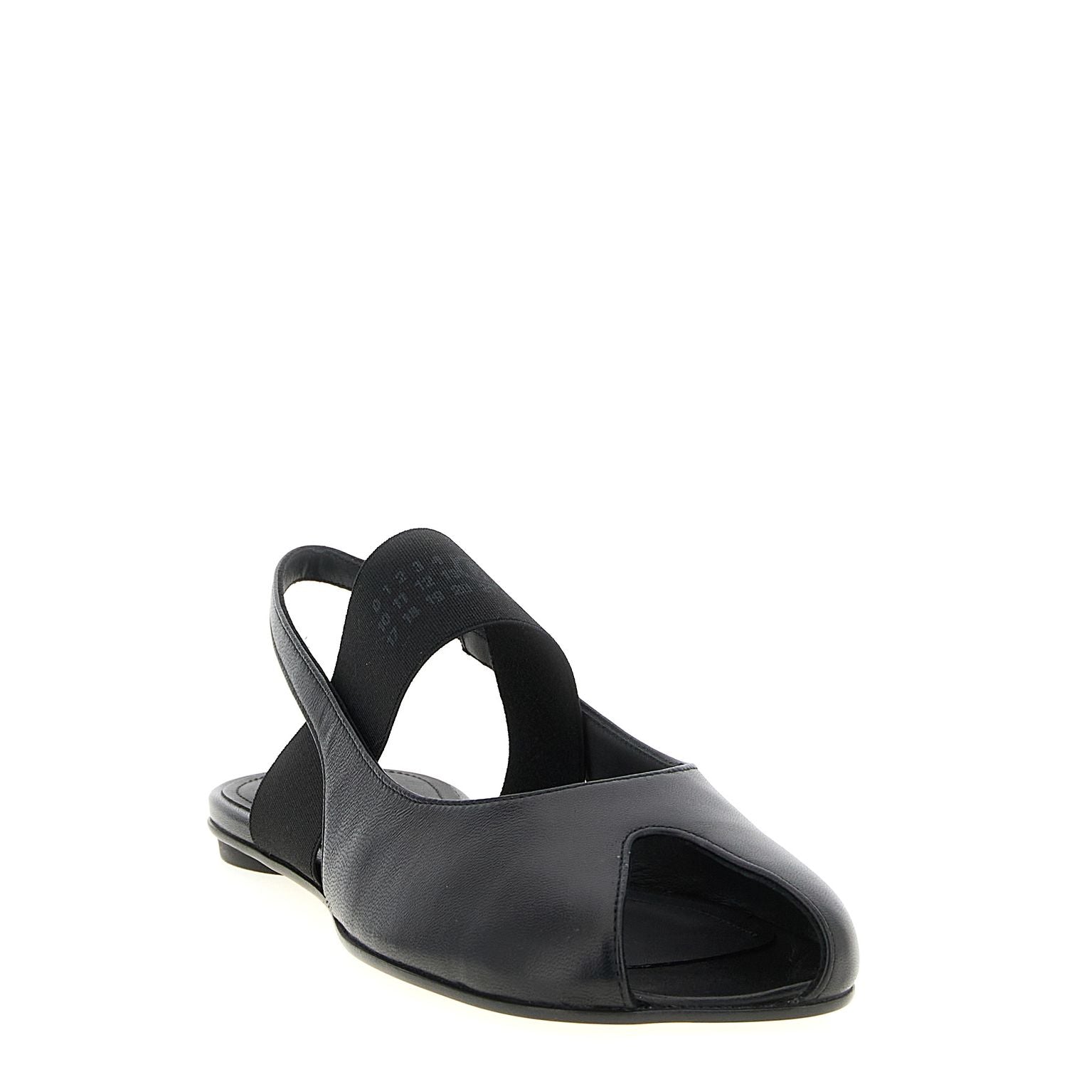 MM6 Maison Margiela Black Lamb Leather Flat Sandals