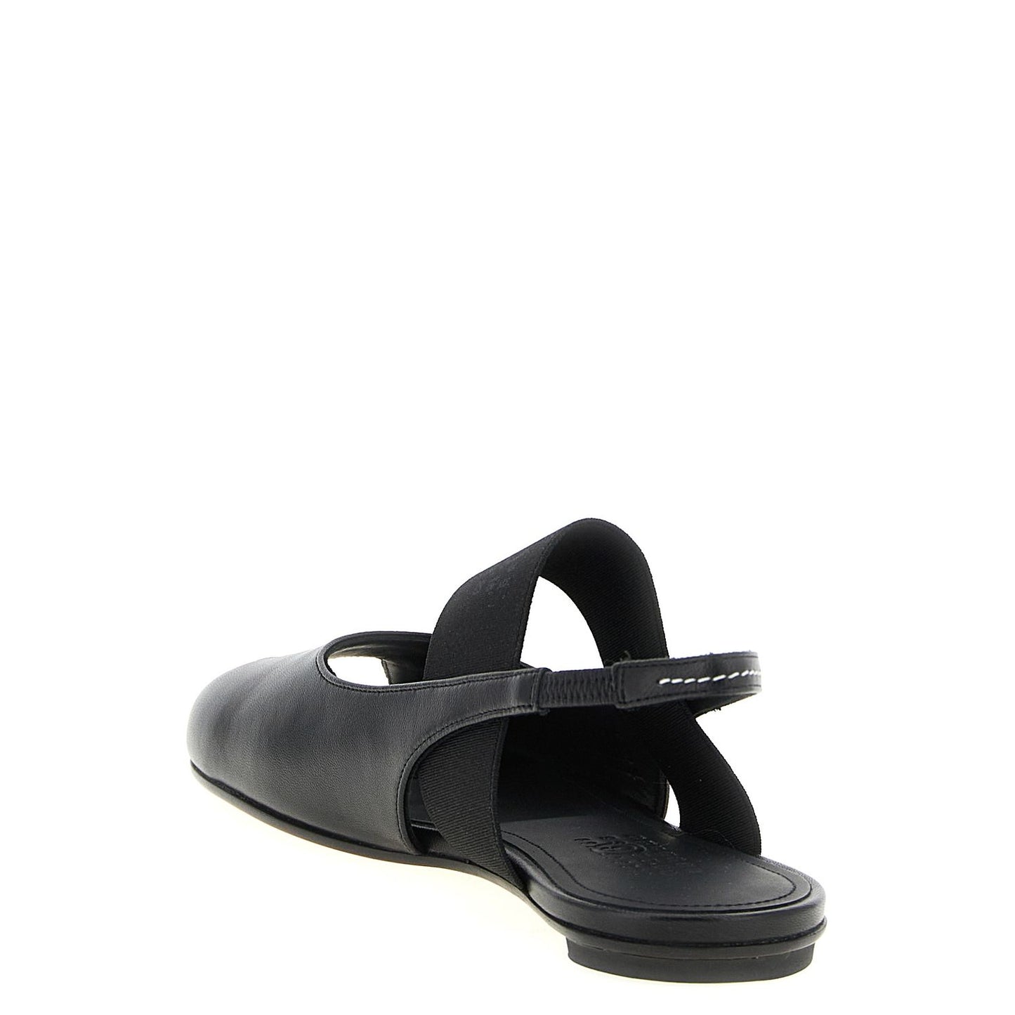 MM6 Maison Margiela Black Lamb Leather Flat Sandals