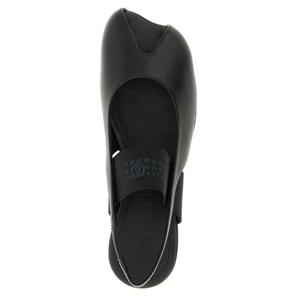 MM6 Maison Margiela Black Lamb Leather Flat Sandals