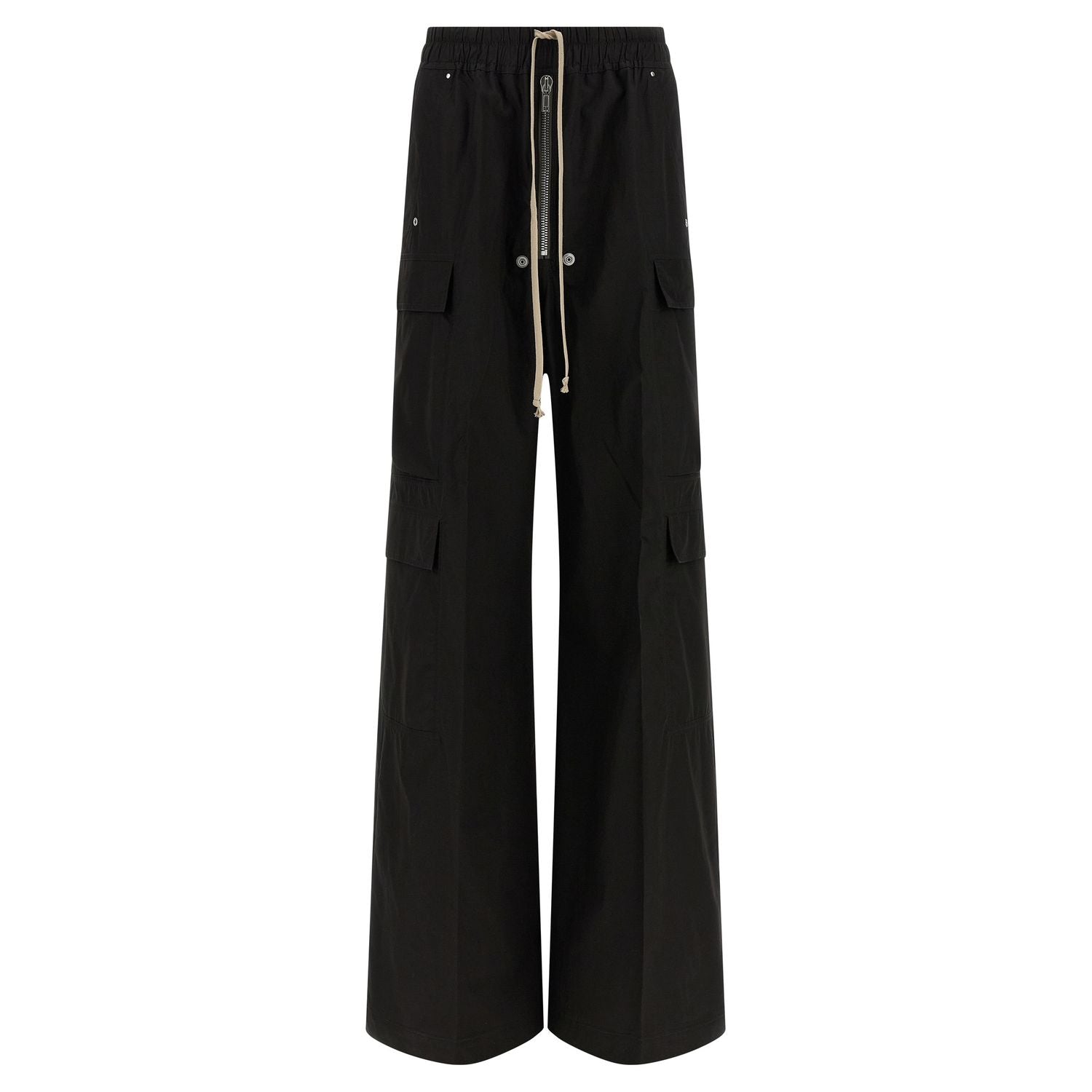 Rick Owens Black Cotton Cargo Pants