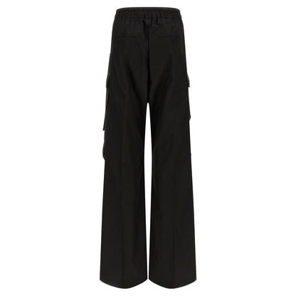 Rick Owens Black Cotton Cargo Pants