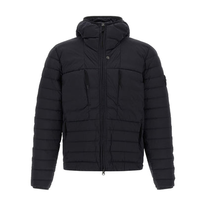 Stone Island Blue Polyamide Full-Length Jacket