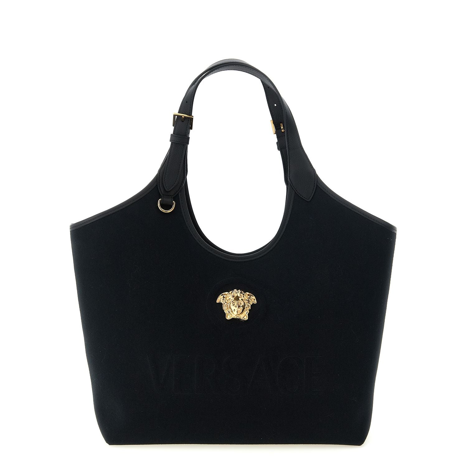 Versace Black Cotton Tote Bag