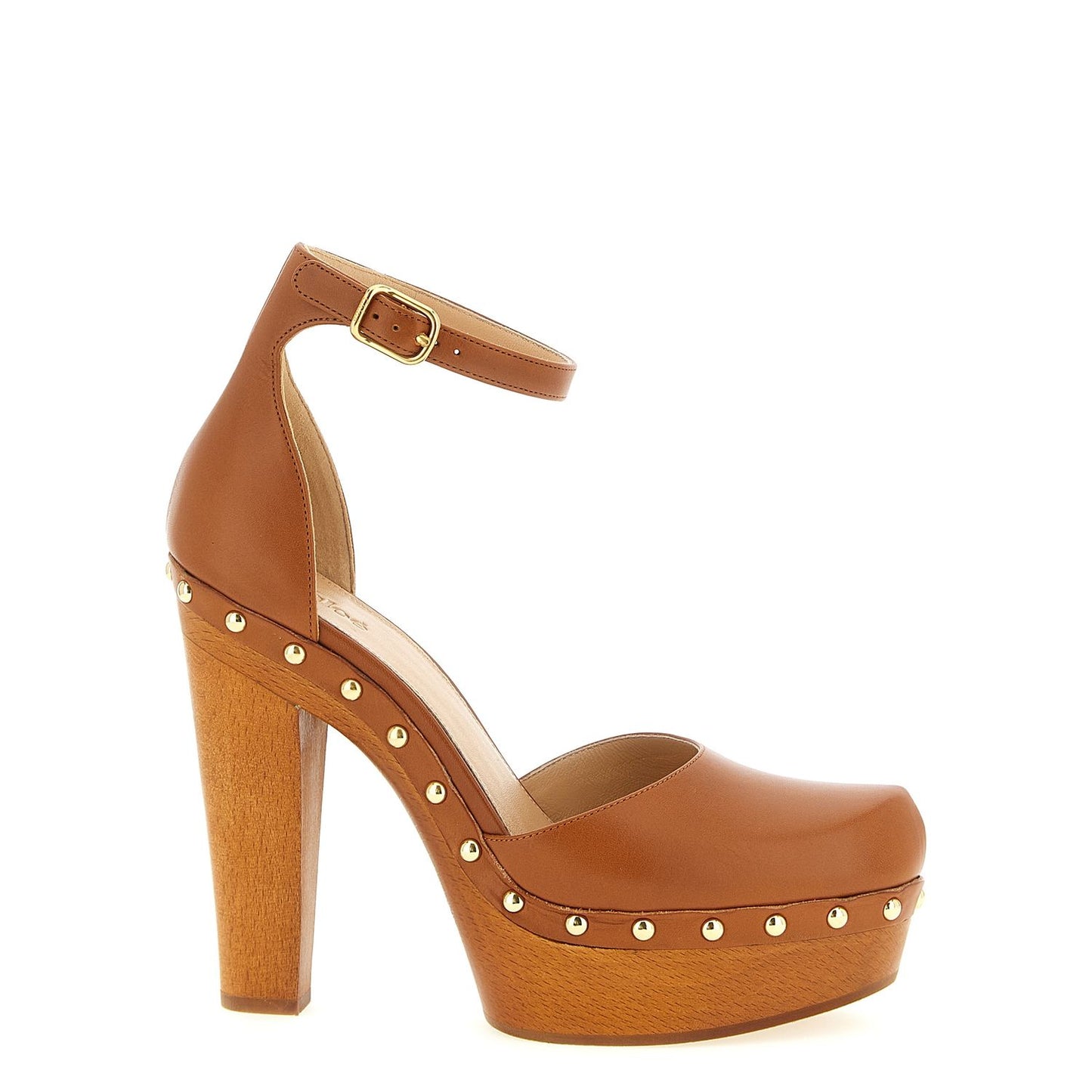Chloé Brown Lamb Leather High Heel Pumps