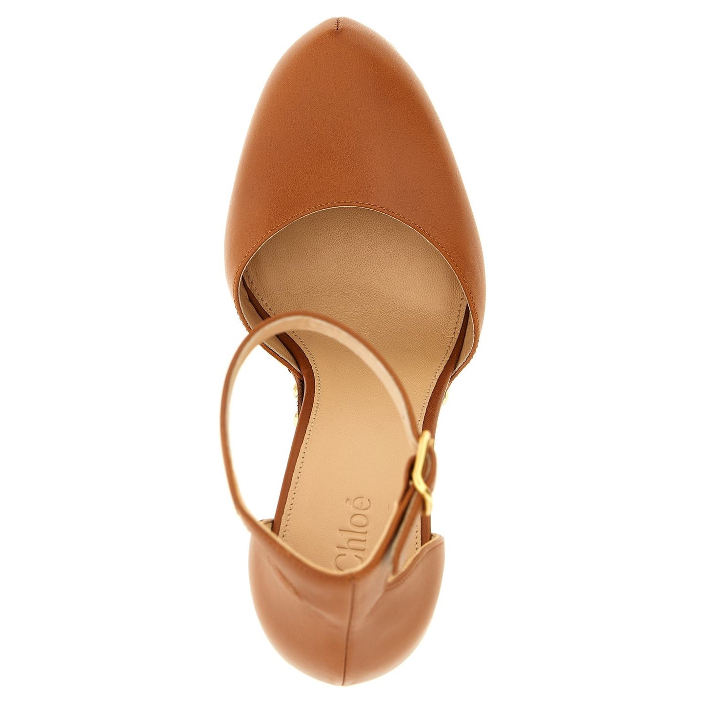 Chloé Brown Lamb Leather High Heel Pumps